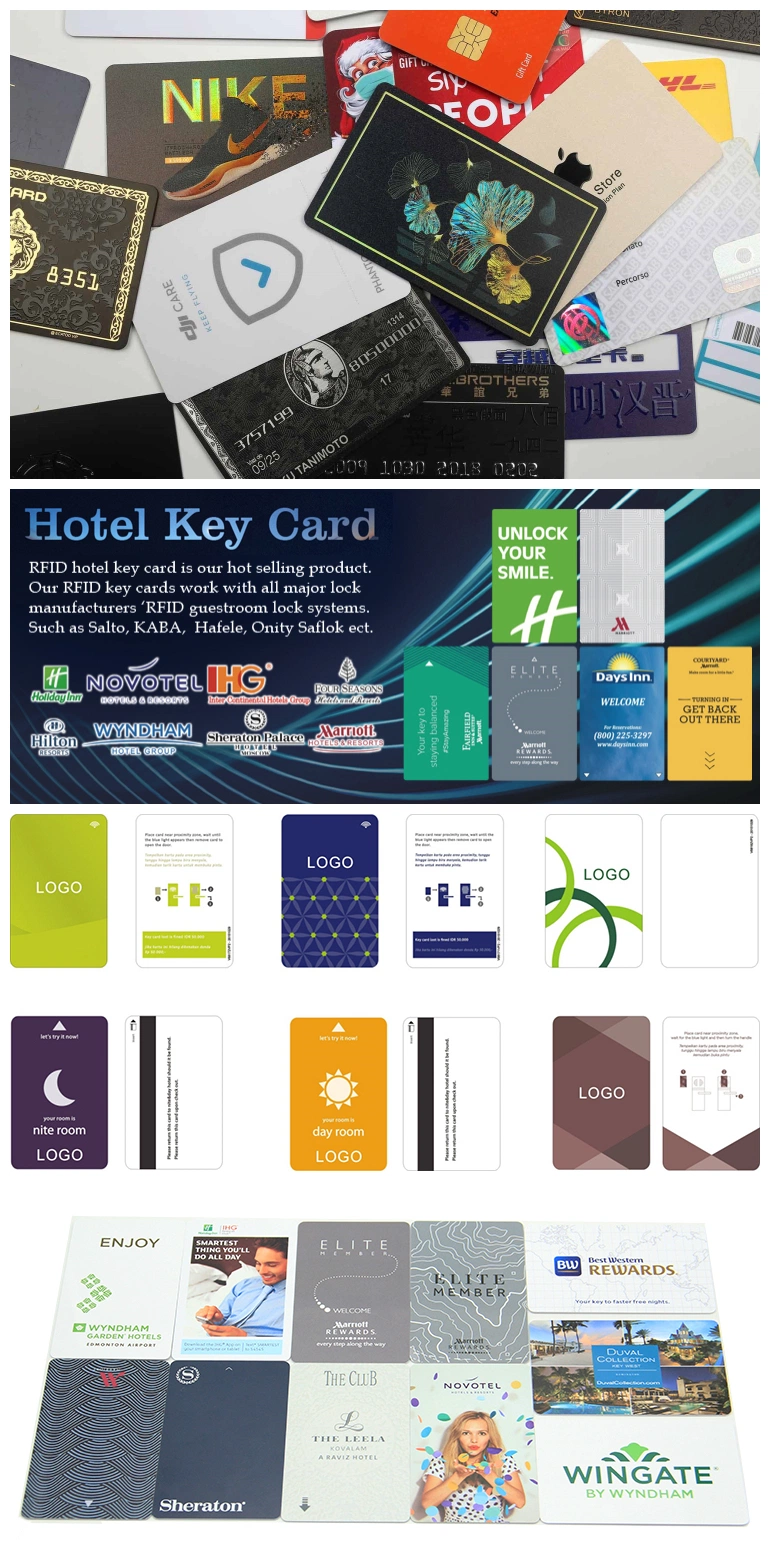 China HID Iot Simcards IC Hotel Key UV Printer ID 4 Type of Business Silver Magnetic Stripe Holder Credit Prepaid RFID Smart ID Card