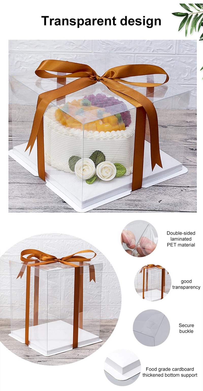 Free Design Dessert Cardboard White Pastry Cheap Wholesale Art Paper Bakery Box for Food Pack with Handle