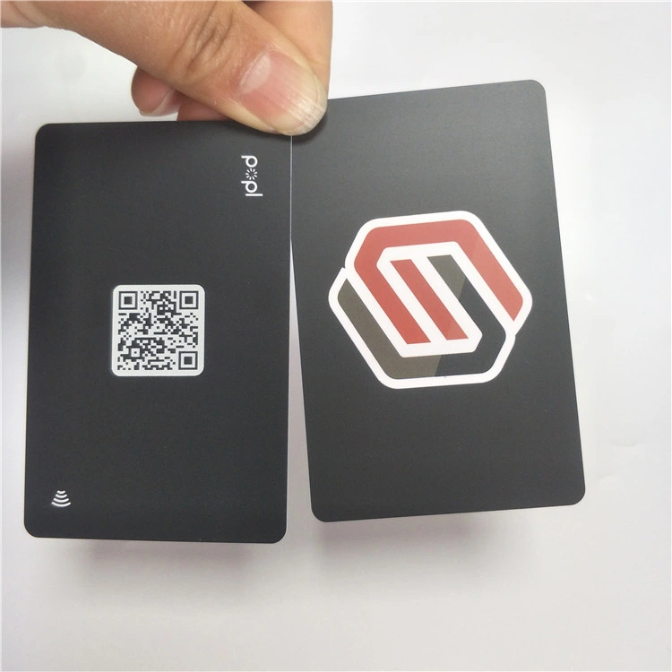 Tap to Go Smart Phone Use Spot UV Print Matte Black Digital NFC Business Card for Modern Social Media Networking