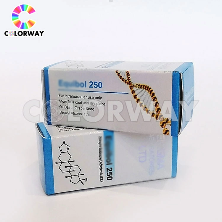 Free Design Gold Silver Hot Foil Embossing UV Steroids 2ml 5ml 30ml 50ml 10ml Hologram Pharmaceutical Medicine Drug Injection Oral Tub Vial bottle Label and Box