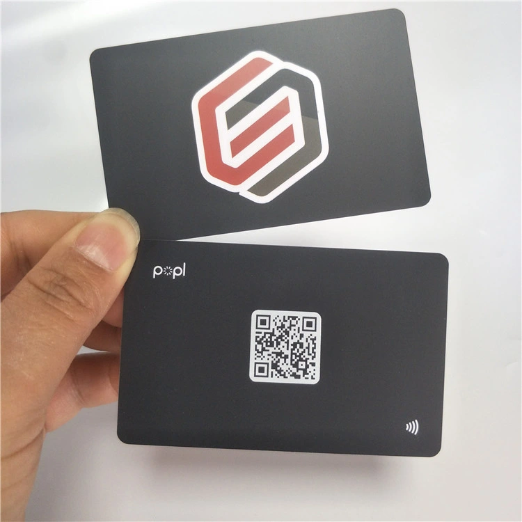 Tap to Go Smart Phone Use Spot UV Print Matte Black Digital NFC Business Card for Modern Social Media Networking