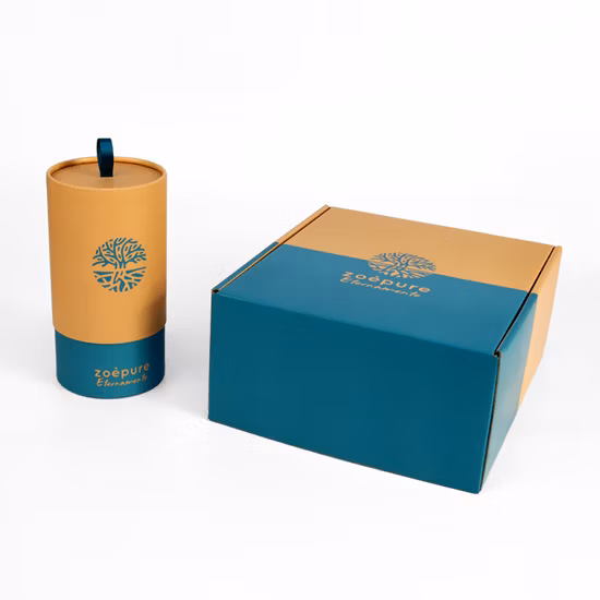 Firstsail Custom Printed Creative Recycled Eco Friendly Biodegradable Push Round Kraft Brown Paper Tube Packaging Box for Bath Salt Cosmetic Gift Candle